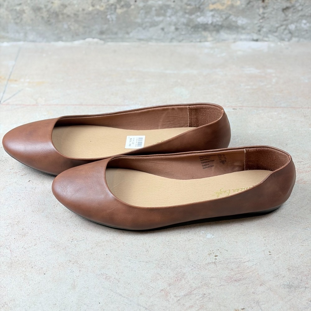 American Eagle Clinton 178278 Womens Ballet 12 Cognac Brown Comfort Slip On Flat